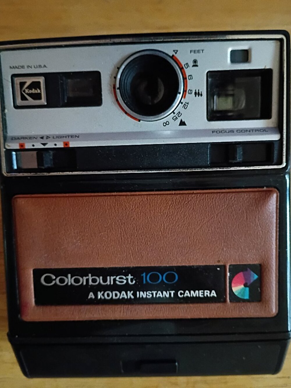 Vintage Kodak Colorburst 100 Instant Camera - 1970s Brown Textured Retro Display